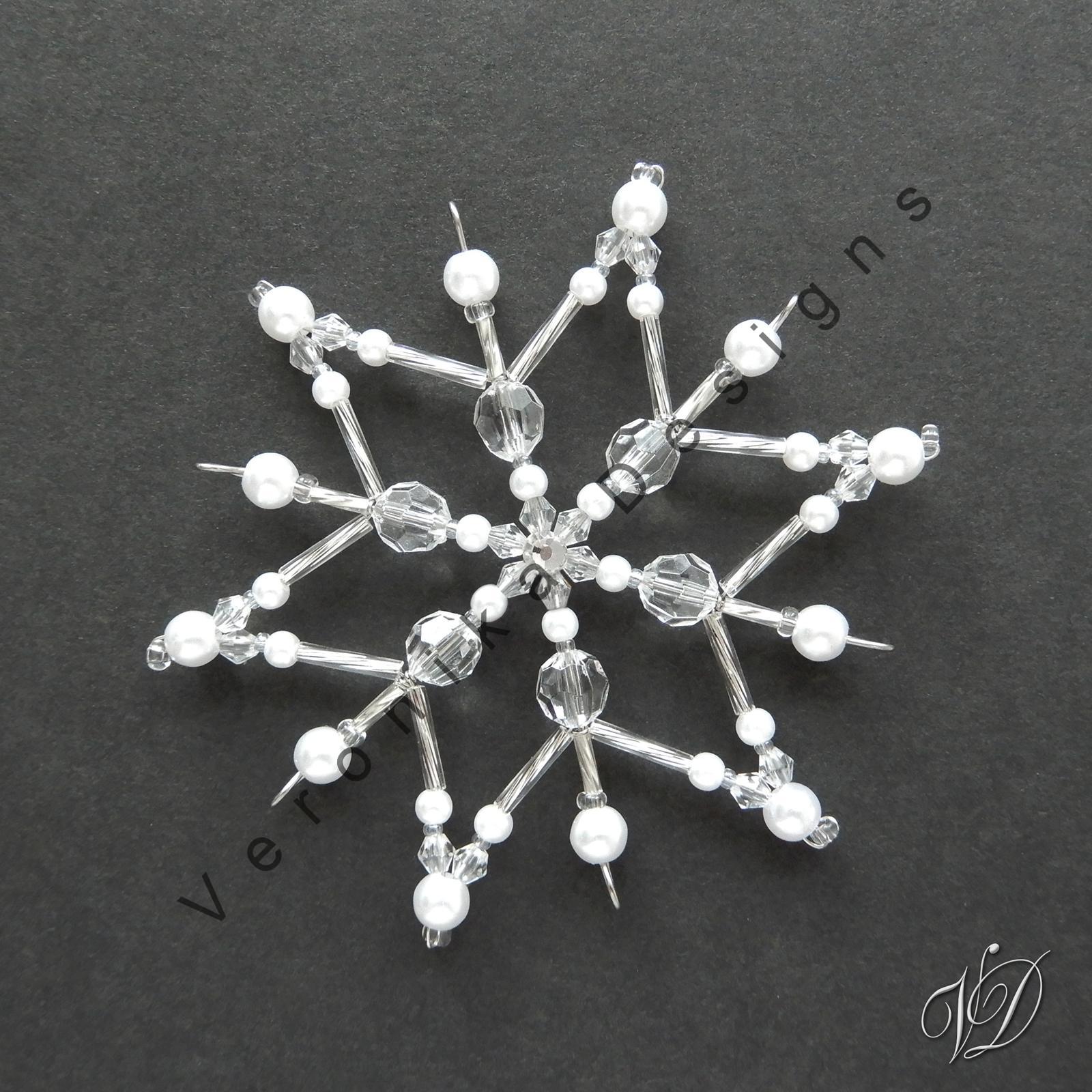 Vánoční korálková hvězda 0476 - Kolekce Silver Twist (PEVNÁ A NEREZ) Christmas bead ornament