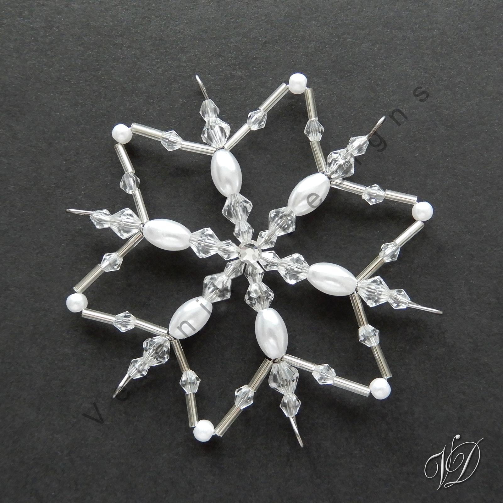 Vánoční korálková hvězda 0478 - Kolekce Silver (PEVNÁ A NEREZ) Christmas bead ornament