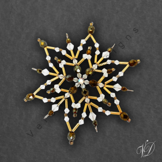 Vánoční korálková hvězda 0381 (PEVNÁ A NEREZ) Christmas bead ornament