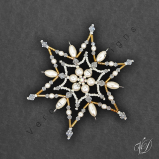 Vánoční korálková hvězda 0386 (PEVNÁ A NEREZ) Christmas bead ornament