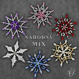 Vánoční hvězda z korálků - MIX 10 ks - SLEVA