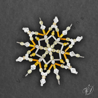 Vánoční korálková hvězda 0404 (PEVNÁ A NEREZ) Christmas bead ornament