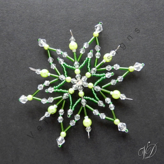 Vánoční korálková hvězda 0422 - Kolekce Green (PEVNÁ A NEREZ) Christmas bead ornament