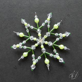 Vánoční korálková hvězda 0425 - Kolekce Green (PEVNÁ A NEREZ) Christmas bead ornament