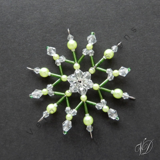 Vánoční korálková hvězda 0426 - Kolekce Green (PEVNÁ A NEREZ) Christmas bead ornament