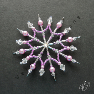 Vánoční korálková hvězda 0438 - Kolekce Light Purple (PEVNÁ A NEREZ) Christmas bead ornament