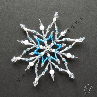 Vánoční korálková hvězda 0456 - Kolekce Sky Blue (PEVNÁ A NEREZ) Christmas bead ornament