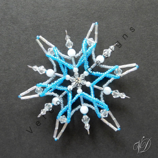 Vánoční korálková hvězda 0461 - Kolekce Sky Blue - 3D (PEVNÁ A NEREZ) Christmas bead ornament