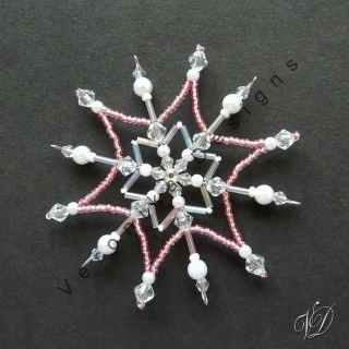 Vánoční korálková hvězda 0465 - Kolekce Light Pink (PEVNÁ A NEREZ) Christmas bead ornament