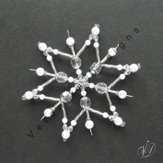 Vánoční korálková hvězda 0476 - Kolekce Silver Twist (PEVNÁ A NEREZ) Christmas bead ornament