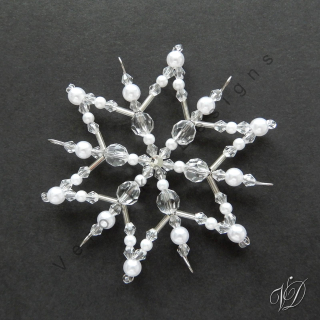 Vánoční korálková hvězda 0479 - Kolekce Silver (PEVNÁ A NEREZ) Christmas bead ornament