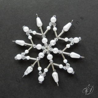 Vánoční korálková hvězda 0480 - Kolekce Silver (PEVNÁ A NEREZ) Christmas bead ornament