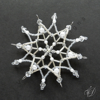 Vánoční korálková hvězda 0483 - Kolekce Silver - 3D (PEVNÁ A NEREZ) Christmas bead ornament