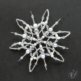 Vánoční korálková hvězda 0484 - Kolekce Silver - 3D (PEVNÁ A NEREZ) Christmas bead ornament