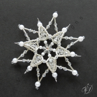 Vánoční korálková hvězda 0486 - Kolekce Silver - 3D (PEVNÁ A NEREZ) Christmas bead ornament