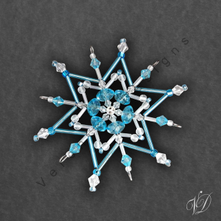 Vánoční korálková hvězda 0306 (PEVNÁ A NEREZ) Christmas bead ornament