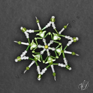 Vánoční korálková hvězda 0325 (PEVNÁ A NEREZ) Christmas bead ornament