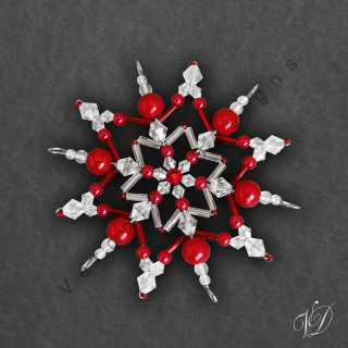 Vánoční korálková hvězda 0329 (PEVNÁ A NEREZ) Christmas bead ornament