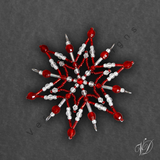 Vánoční korálková hvězda 0331 (PEVNÁ A NEREZ) Christmas bead ornament