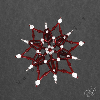 Vánoční korálková hvězda 0333 - 3D (PEVNÁ A NEREZ) Christmas bead ornament